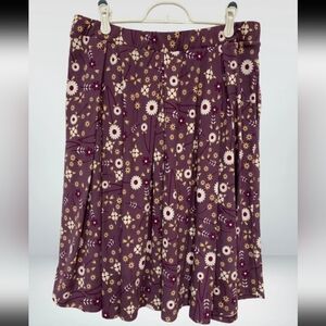 LuLaRoe Purple Floral Skater madison a line Skirt pockets